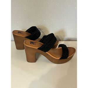 NWOT S M New York Woman’s Black Braided heel W:8.5 EE